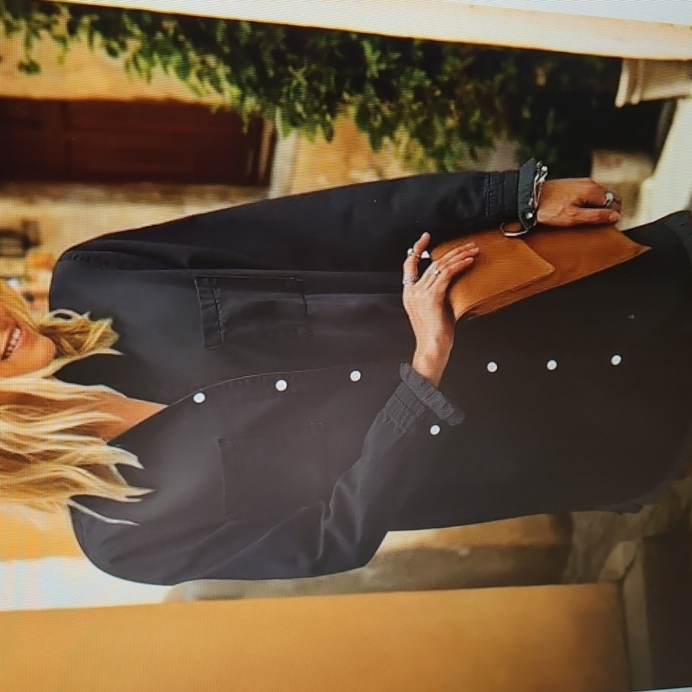 ZILCREMO BLACK BUTTON FRONT DENIM SHIRT DRESS (New $46) Sz XL